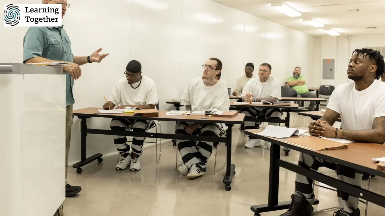 Students participating in prison education courses